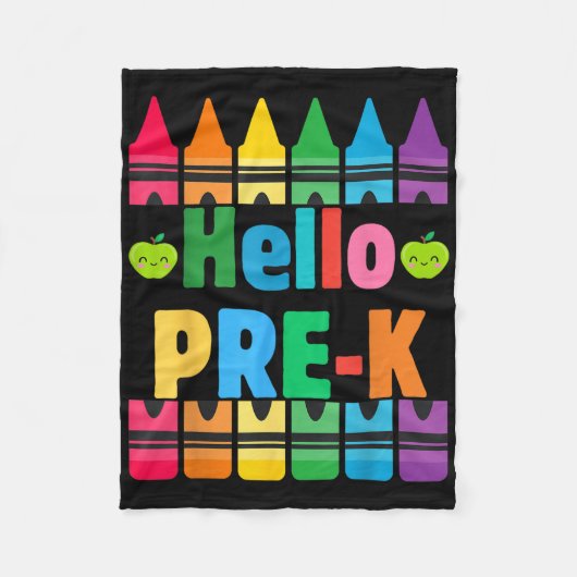 Hello Pre-k Pencils新学期先生学生 フリースブランケット (正面)