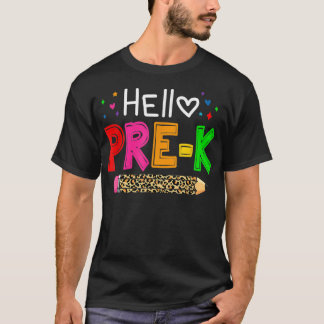 Hello Pre-k Teacher Kids Back to School Teacher St Tシャツ