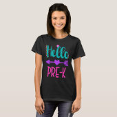 Hello Pre K Teacher Student Teacher Little Girl Tシャツ (正面フル)