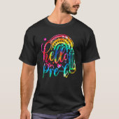 Hello Pre K Tie Dye Rainbow Back To School Student Tシャツ (正面)