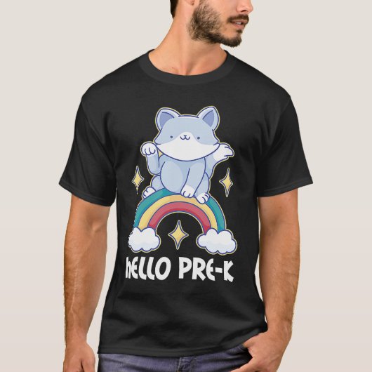 Hello Pre K with Cat for School Tシャツ (正面)