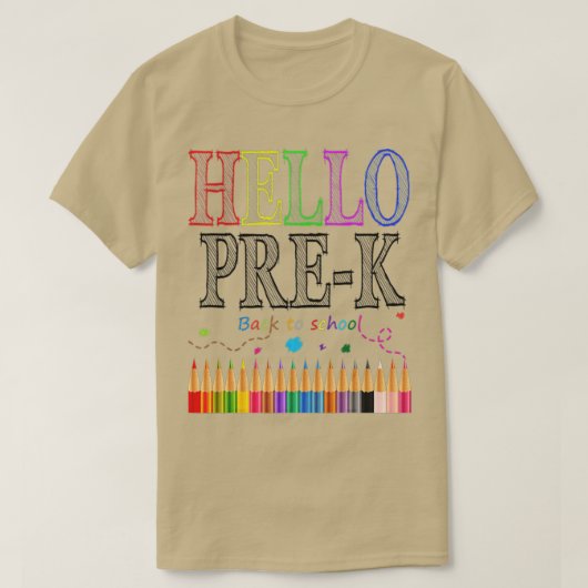Hello PreKプレスクール素晴らしギフトバックスクール Tシャツ (デザイン正面)