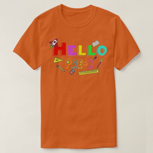 Hello PreK先生新学期 Tシャツ (デザイン正面)