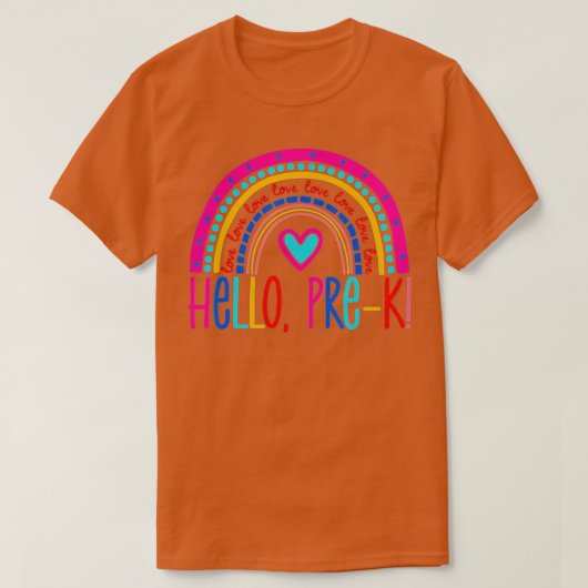 Hello PreK Boho Rainbow Gift for Pre K Teacher Tod Tシャツ (デザイン正面)