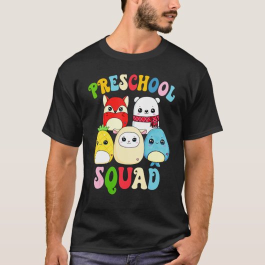 Hello Preschool先生学生キンダースクワッドバック Tシャツ (正面)