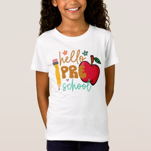 Hello Preschool学校初日 Tシャツ (正面)