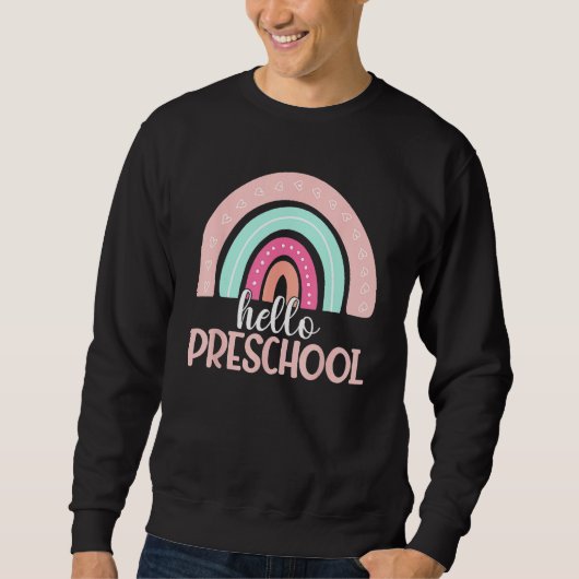 Hello Preschool Back To School Preschooler Teacher スウェットシャツ (正面)