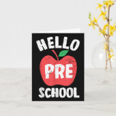 Hello Preschool First Day Of School Teacher Studen カード (黄色い花)