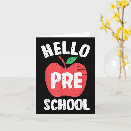 Hello Preschool First Day Of School Teacher Studen カード (黄色い花)