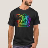 Hello Preschool Pencil Back To School Teacher Stud Tシャツ (正面)