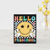 Hello Preschool Teacher Kids Team Pre-k Pre K Back カード (黄色い花)