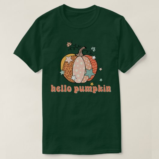 Hello Pumkin Season Love Fall Vibes Autumn Thanksg Tシャツ (デザイン正面)