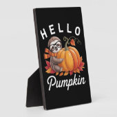 Hello Pumpkin - Cute Fall Sloth Autumn Leaves Foli フォトプラーク (側面)