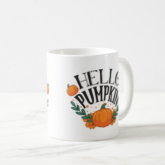 Hello Pumpkin Fall Autumn                          コーヒーマグカップ (正面右)