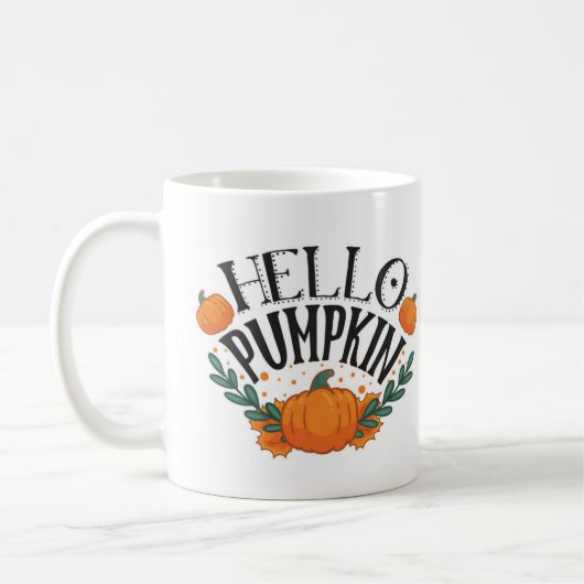 Hello Pumpkin Fall Autumn                          コーヒーマグカップ (左)