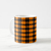 Hello Pumpkin Fall Plaid Split Letter Design コーヒーマグカップ (正面左)