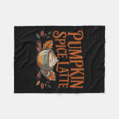 Hello Pumpkin Latte Sce Coffee Love Fall Season  フリースブランケット (正面(横))