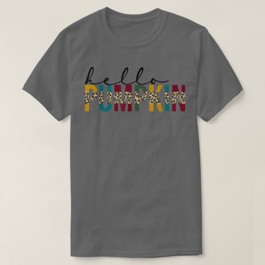Hello Pumpkin Leopard Hello Fall Autumn Thanksgivi Tシャツ (デザイン正面)