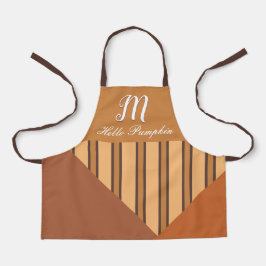 Hello Pumpkin Monogramオプション名秋 エプロン