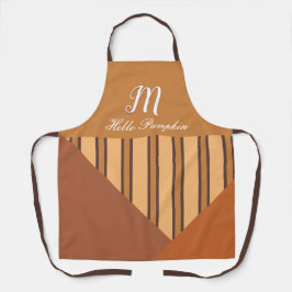Hello Pumpkin Monogramオプション名秋 エプロン