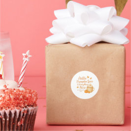 Hello, Pumpkin Spice & Everything Nice Sticker ラウンドシール