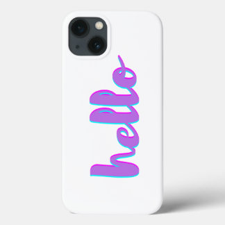Hello Purple White iPhoneモダンケース iPhone 13ケース