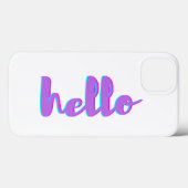 Hello Purple White iPhoneモダンケース Case-Mate iPhoneケース (裏面 (横))