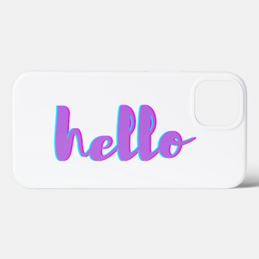 Hello Purple White iPhoneモダンケース Case-Mate iPhoneケース (裏面 (横))