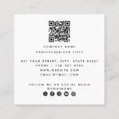 Hello QRコーミニマルドソーシャルメディアアイコン スクエア名刺 (裏面)