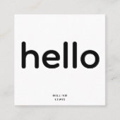 Hello QRコーミニマルドソーシャルメディアアイコン スクエア名刺 (正面)