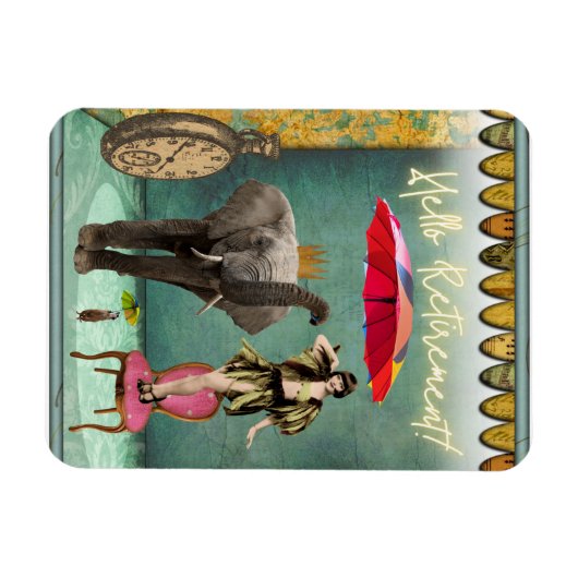 Hello Retirementおもしろいとファンキー マグネット (横)