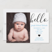 Hello Scriptの写真 – Birth Announcement 案内状 (正面)