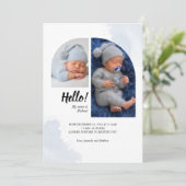 Hello Script 2写真Archベビー誕生 案内状 (スタンド正面)
