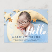 Hello Script Dreamyベビー写真 案内ポストカード (正面)