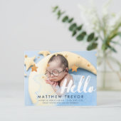 Hello Script Dreamyベビー写真 案内ポストカード (スタンド正面)