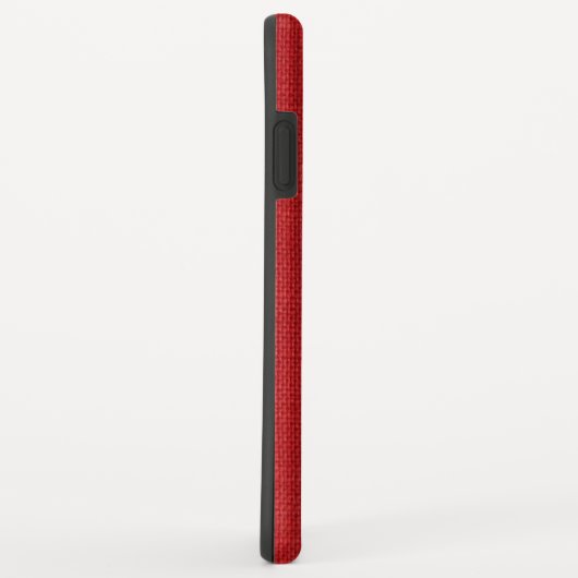 Hello Script Red Linen Texture Photoで名前を書く Case-Mate iPhoneケース (裏面/右)