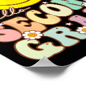 Hello Second Gradeおもしろいスマイル顔2nd Grade Back T ポスター (角)