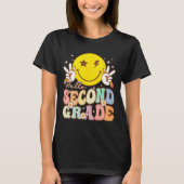Hello Second Gradeおもしろいスマイル顔2nd Grade Back T Tシャツ (正面)