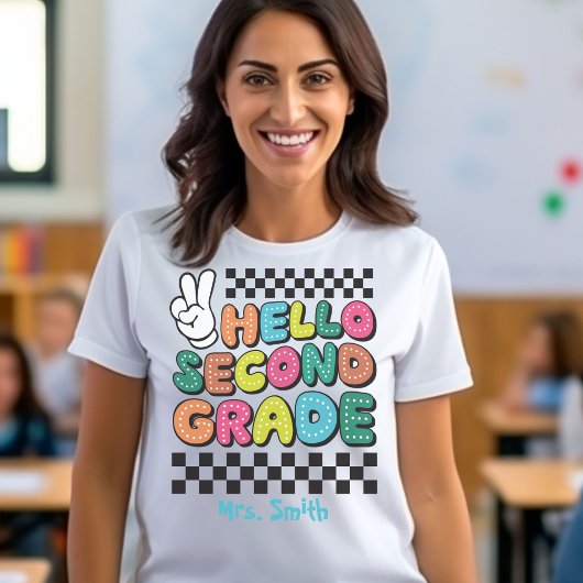 Hello Second Gradeカスタマイズ可能Tシャツ Tシャツ