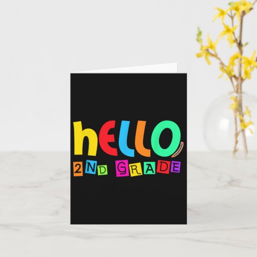Hello Second Grade新学期for Student カード (黄色い花)