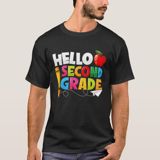 Hello Second Grade  2nd Grade Back To School Kids Tシャツ (正面)