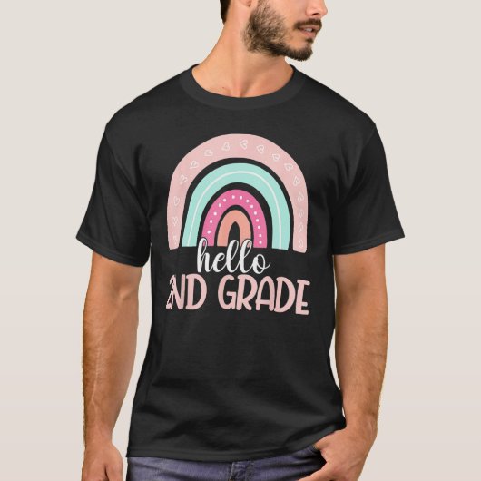 Hello Second Grade Back To School 2nd Grade Teache Tシャツ (正面)