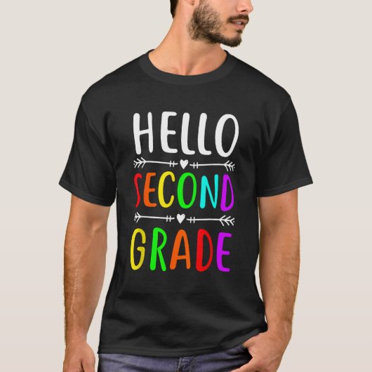 Hello Second Grade Back to School 2nd Grade Teache Tシャツ (正面)