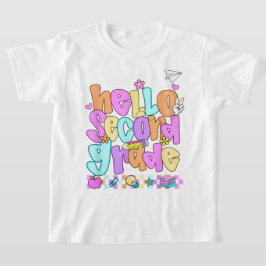 Hello Second Grade Coquette Bow Teacher Girl Tシャツ