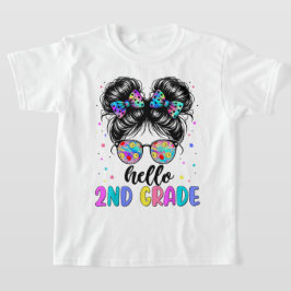Hello Second Grade Coquette Bow Teacher Girl Tシャツ