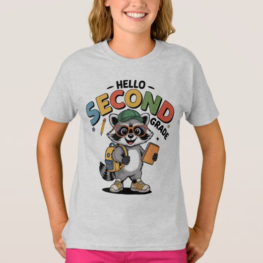 Hello Second Grade Coquette Bow Teacher Girl Tシャツ (正面)