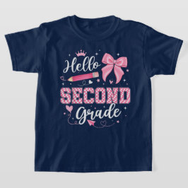 Hello Second Grade Coquette Bow Teacher Girl Tシャツ