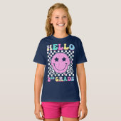 Hello Second Grade Coquette Bow Teacher Girl Tシャツ (正面フル)
