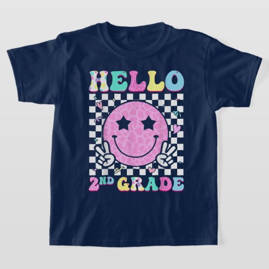 Hello Second Grade Coquette Bow Teacher Girl Tシャツ (レイダウン)