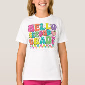 Hello Second Grade Coquette Bow Teacher Girl Tシャツ (正面)